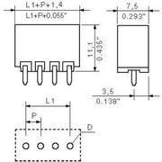 Weidmüller - Leiterplattensteckverbinder LP Verbinder Raster 3.5 SL-SMT3.5#1752982001 /2/180G 1.5SN − 100 Stück