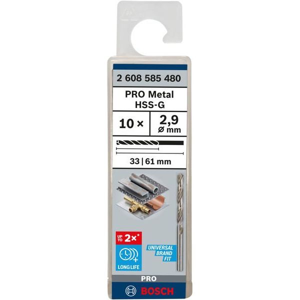 Bosch - Bohrer PRO Metal HSS-G 2608585480 Spiralbohrer 2,9 x