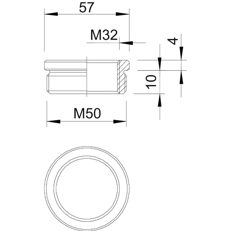 OBO Bettermann - Erweiterungs-/Reduzierring Reduktion 167 R MS M50-32 − 25 Stück