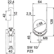 OBO Bettermann - Bügelschelle BS-W1-K-58 FT 52-58mm