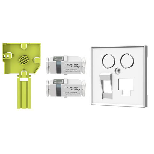 Homeway - Multi-Einsatz/Abdeckung für Daten- und Kommunikations-Anschlusstechnik Basisdose Set HW-OFKRE55RWM reinweiß matt