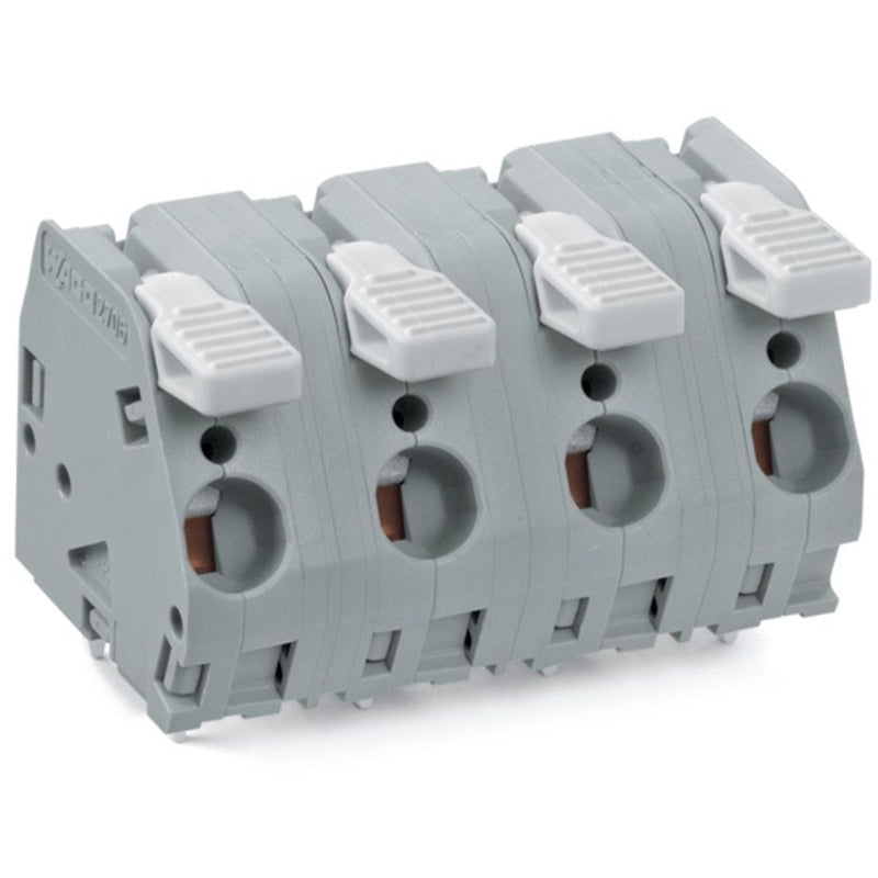 WAGO - Leiterplattenklemme Hebel 2706-311 6mm²,grau − 5 Stück