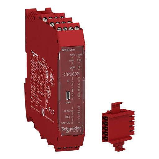 Schneider Electric - Gerät zur Überwachung von sicherheitsgerichteten Stromkreisen CPU-Sicherheitscontroller XPSMCMCP0802BC modular 8E, 2A