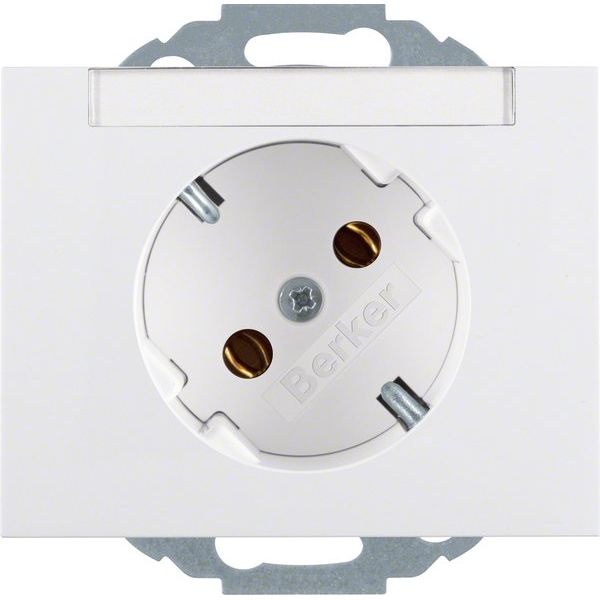 Berker - Steckdose SCHUKO-Steckdose pws/gl 47287109 45Gr.m.Beschr.-feld