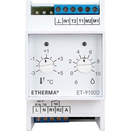 Etherma - Temperaturregler Reiheneinbau Steuerung o. Fühler ET-9100D f.Dachrinnenheizung