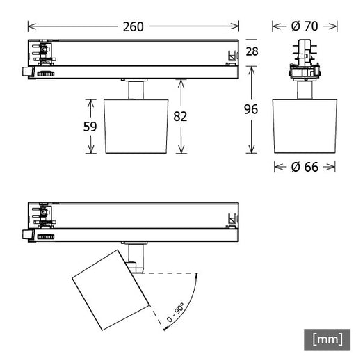 LTS Licht&Leuchten - Downlight/Strahler/Flutlicht LED-Stromschienenstrahler ORYOT101940.25DALIws 4000K DALI