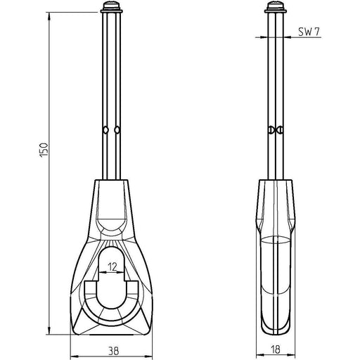 DELTA DORE - Zubehör/Ersatzteile für Tor-/Rollladenantriebe Öse GGK 539-13 f.Handkurbel 150mm