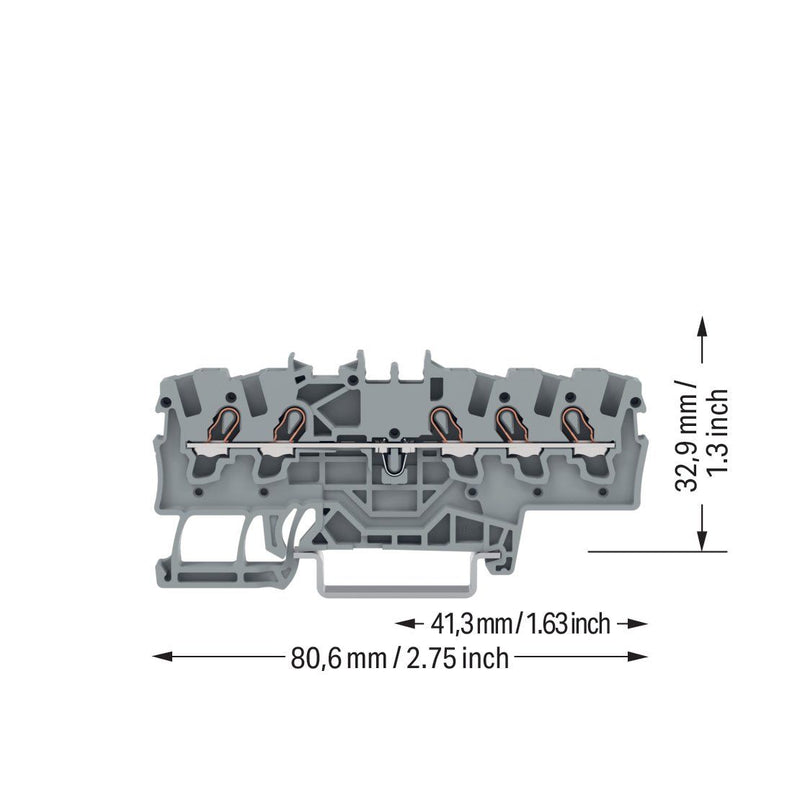 WAGO - Durchgangs-Reihenklemme 5-L-Durchgangsklemme 2001-1501 − 20 Stück