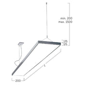 Lightnet - Pendelleuchte LED-Pendelleuchte CG4AEE-830M-L1500-YC 3000K, silber