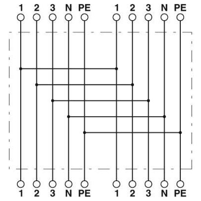 Phoenix Contact - Kompaktverteiler für steckbare Gebäudeinstallation H-Verteiler QPDH4PE2,54X611BK 1,0qmm-2,5qmm, 20A