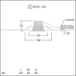 Thorn - Downlight/Strahler/Flutlicht LED-Downlight CETUS3 S LCS HF RWH