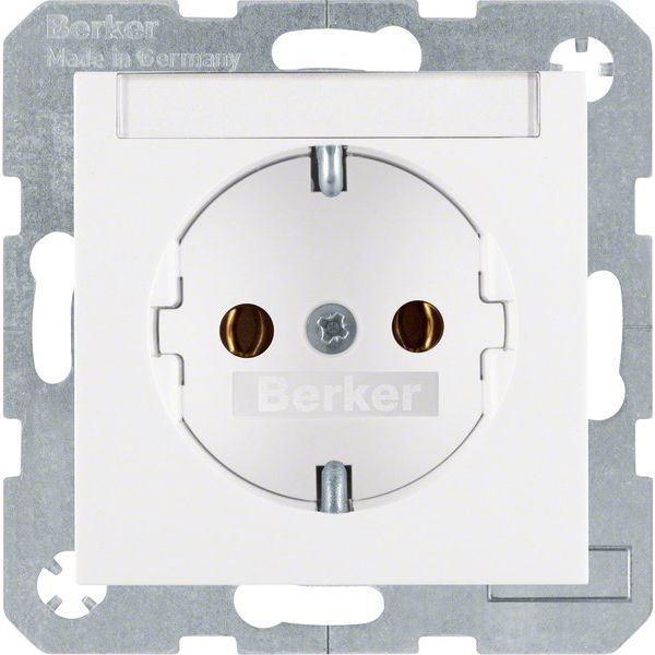 Berker - Steckdose Schuko-Steckdose pws 47501909 + Beschriftungsfeld