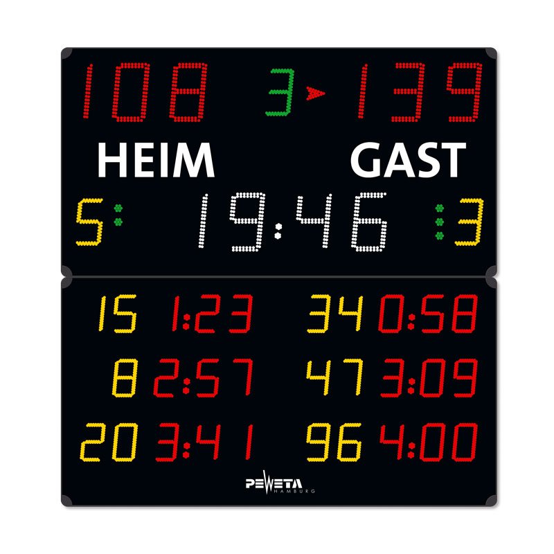 Peweta - Uhr Handball-Anzeigetafel 24.676.542 Mannschaftsnamen