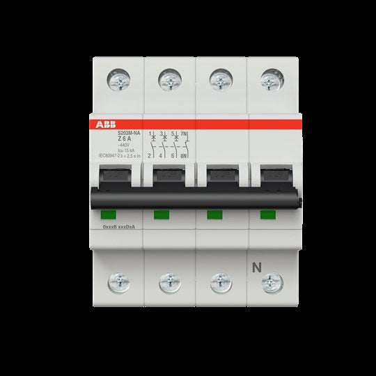 ABB Stotz S&J - Leitungsschutzschalter Sicherungsautomat S203M-Z6NA 10 kA, 6 A, 3P+NA