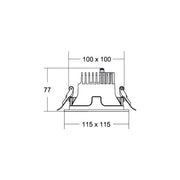Brumberg Leuchten - Downlight/Strahler/Flutlicht LED-Einbaudownlight 230V 40642184DA 4000K, quadratisch