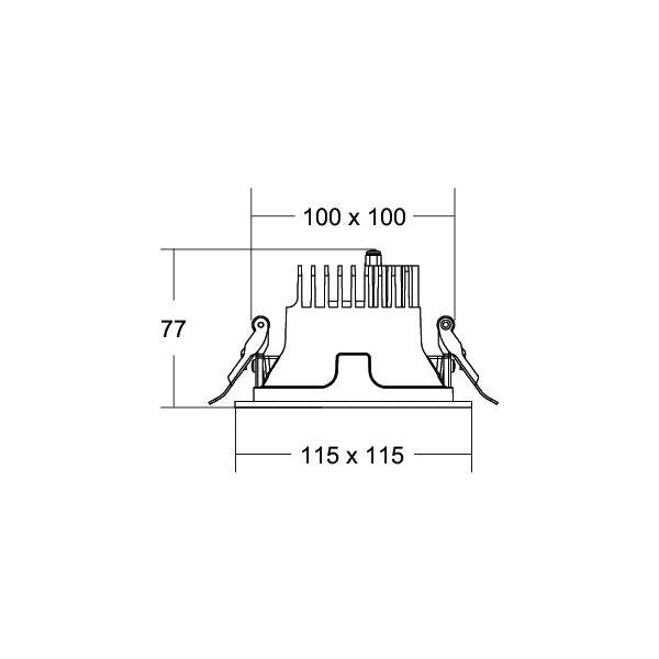 Brumberg Leuchten - Downlight/Strahler/Flutlicht LED-Einbaudownlight 230V 40642184DA 4000K, quadratisch