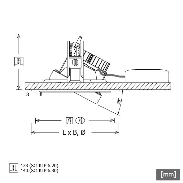 LTS Licht&Leuchten - Downlight/Strahler/Flutlicht LED-Einbaustrahler SCEKLP 6.2030.45 ws Scene6 830 45° D154