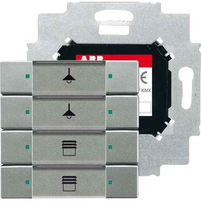 Busch-Jaeger - Bussystem-Tastsensor Bedienelement 4-fach 6127/01-803-500 graumetallic