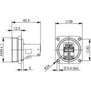 Telegärtner - Modularer Steckverbinder TOC Flanschset IP68 100007383 USB-Keystone 3.0