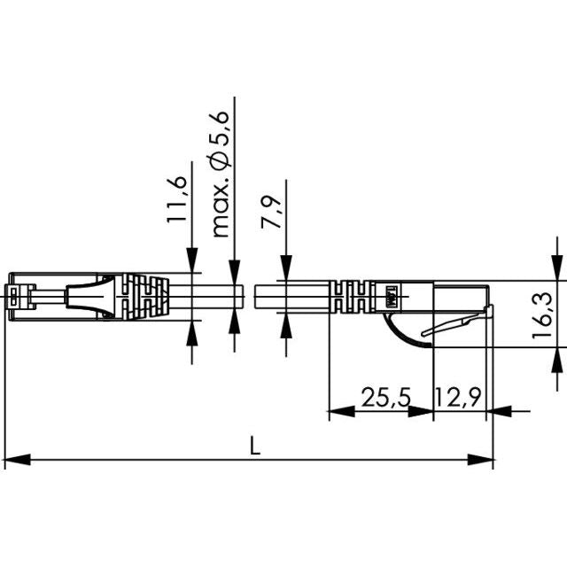 Telegärtner - Patchkabel Kupfer Patchkabel U/UTP C.6 2,0m 100008320 bl, MP8 250,LSZH,1:1