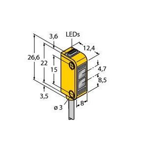 Turck - Lichttaster mit Hintergrundausblendung Opto Sensor Q12AB6FF50 W/30 Lichttaster − 1 Stück