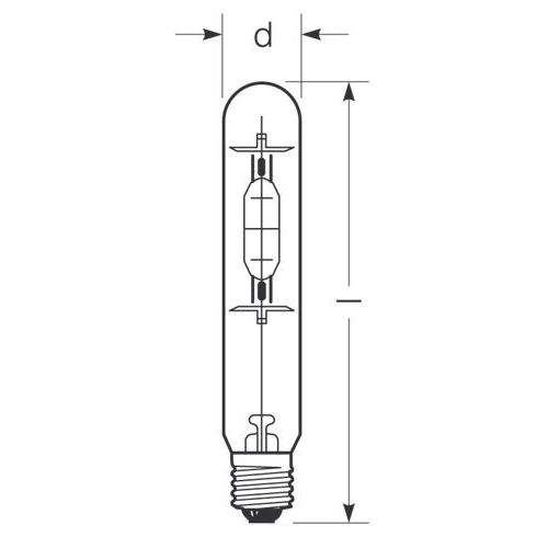 Radium Lampenwerk - Halogen-Metalldampflampe ohne Reflektor Halogen-Metalldampflampe HRI-T 400W/230/B/E40