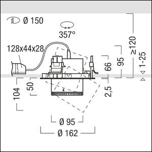 Zumtobel Group - Downlight/Strahler/Flutlicht LED - Einbaustrahler V2 - RM 1500 #62923914 940, sw
