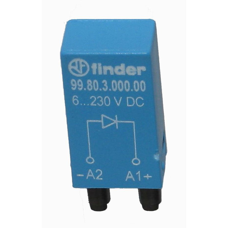 Finder - Baustein für Schutzbeschaltung Modul 99.80.3.000.000 Freilaufdiode sw − 10 Stück