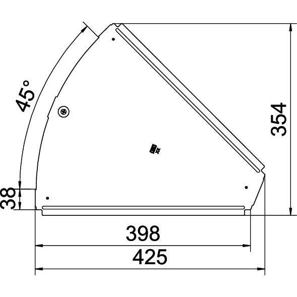 OBO Bettermann - Deckel Bogen für Kabeltragsystem Deckel für 45Grad-Bogen RBD 45 400 DD B400mm, bandverzinkt