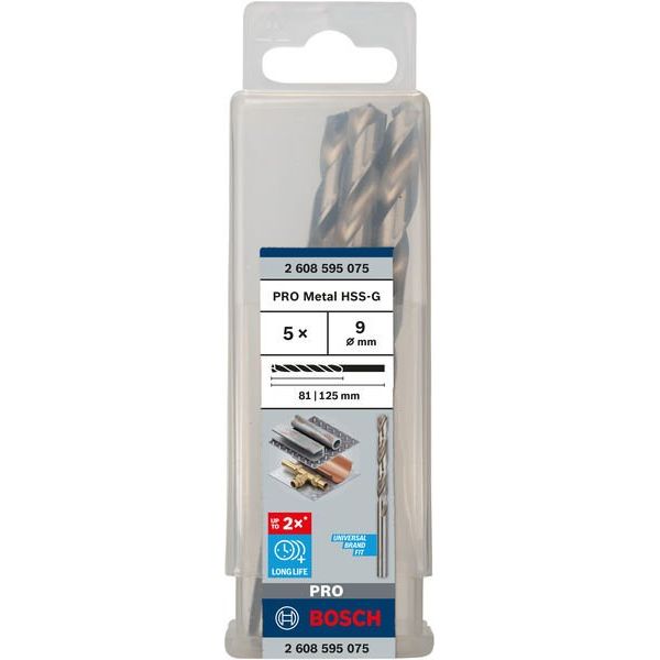 Bosch - Bohrer PRO Metal HSS-G 2608595075 Spiralbohrer 9 x 81