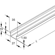 Niedax - Tragschiene 2934/2 BO − 2 Meter