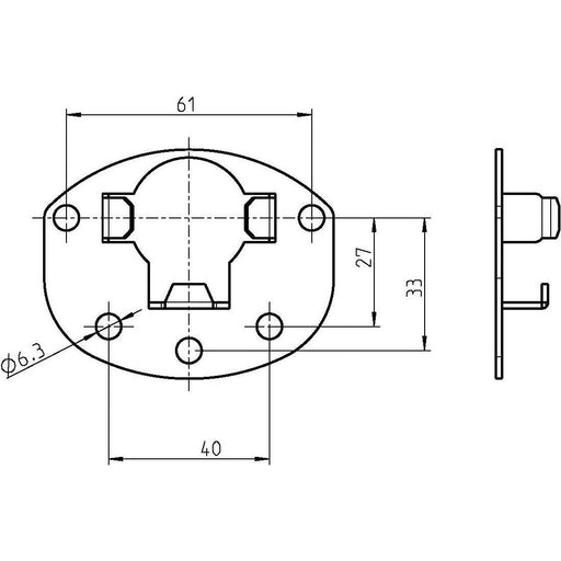 DELTA DORE - Zubehör/Ersatzteile für Tor-/Rollladenantriebe Gegenlager Metall 4022 z. Anschrauben