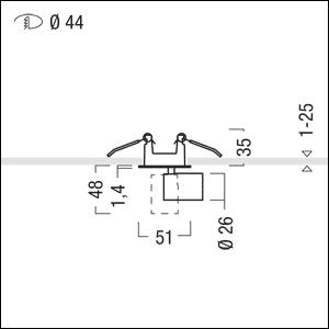 Zumtobel Group - Downlight/Strahler/Flutlicht LED-Einbauleuchte SUP2 S R44 #60817610 3000K