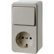 Berker - Schalter-/Steckdosenkombination Kombination/Steckdose ws 479640 Wippschalter, AP