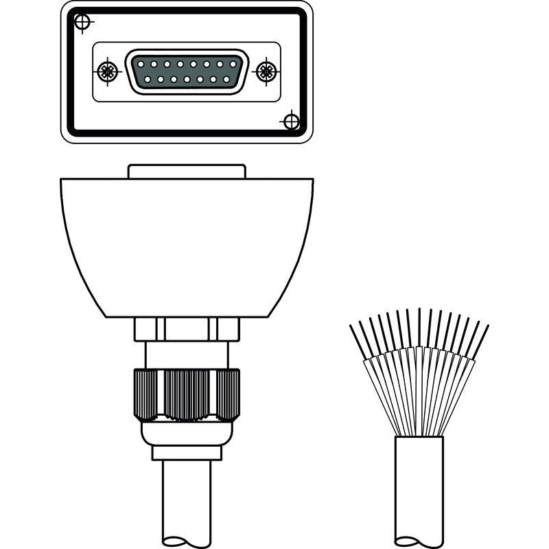 Leuze - Konfektioniertes Sensor-Aktor-Kabel Anschlussleitung CB-D15E-25000S-11GF