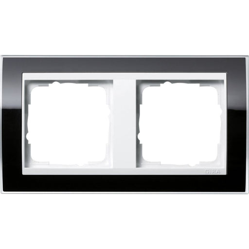 Gira - Abdeckrahmen 2fach 0212733 klar schwarz
