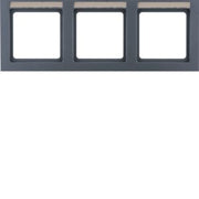 Berker - Abdeckrahmen Rahmen 3 fach anth. 10236086 waag. mit BF Q 3