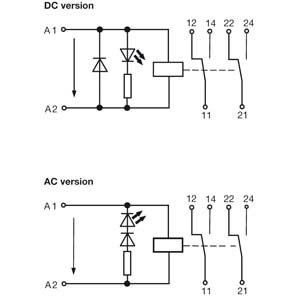 Weidmüller - Schaltrelais Relaiskoppler RCMKIT 24VDC2COLEDGN 24VDC/250V,12A 2W − 10 Stück