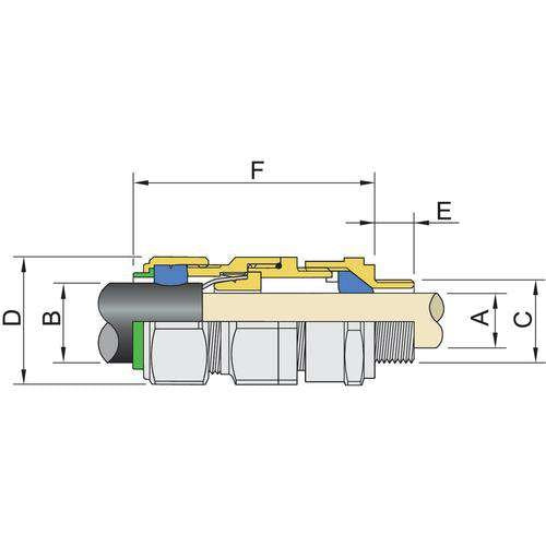 Stahl - Kabelverschraubung CMP Kabelverschraubung 246432 27,90 40,40 mm