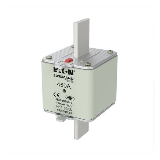 Eaton - Messersicherung Sicherungseinsatz Nieders. NH-SICHERU#450NHG3B 450A AC 500V 120kA − 3 Stück