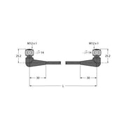 Turck - Konfektioniertes Sensor-Aktor-Kabel Verbindungsleitung WKH4.4-50-WKH4.4/TFE PVC