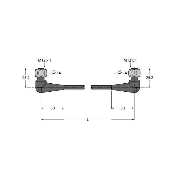 Turck - Konfektioniertes Sensor-Aktor-Kabel Verbindungsleitung WKH4.4-50-WKH4.4/TFE PVC