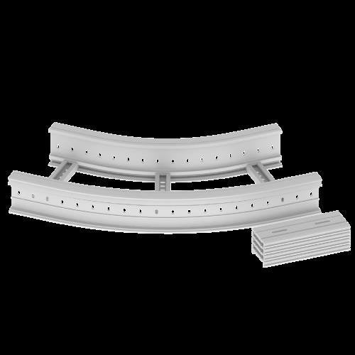 Unex - Bogen für Kabelleiter Flachbogen 45 Grad 67437-04 135x400 R600 U23X