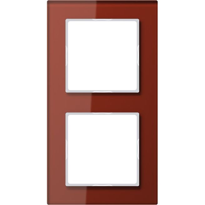Jung - Abdeckrahmen Glasrahmen 2-fach rt AC 582 GL RT waage/senkrecht