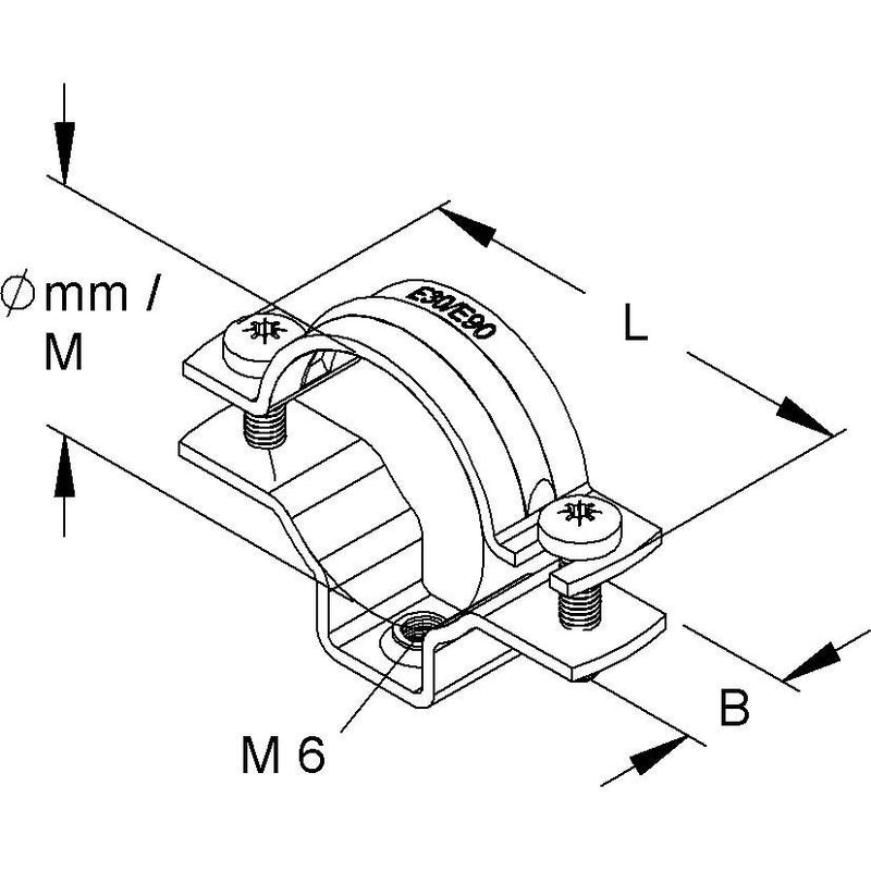 Niedax - Befestigungsschelle für Kabel/Rohre Rohrabstandsschelle 851 G − 50 Stück