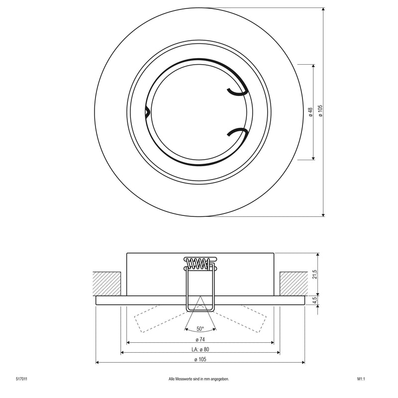 EVN Lichttechnik - Downlight/Strahler/Flutlicht NV EB-Leuchte 517 011 chr 50W 12V IP20
