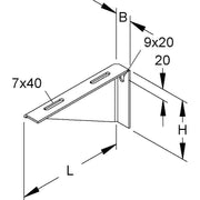 Niedax - Ausleger für Kabeltragsystem Winkelkonsole KTAW 150 E3 150x110mm