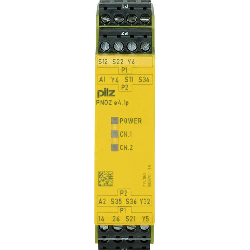 Pilz - Gerät zur Überwachung von sicherheitsgerichteten Stromkreisen Sicherheitsschaltgerät PNOZ e4.1p #774180 24VDC 2so