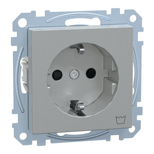 Merten - Steckdose SCHUKO-Steckdose alu MEG2352-0460 Kennz.Waschmaschine