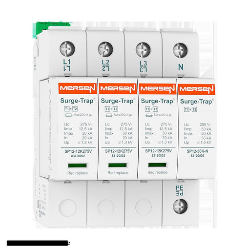Mersen - Blitzstromableiter für Energietechnik Überspg.-Ableiter Typ 1+2 STPT12-12K320V-4PGM 12,5kA Uc320V 3+1 TT